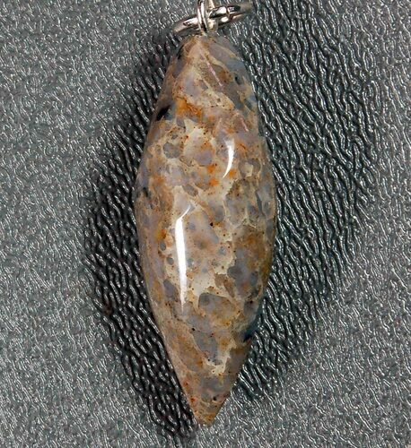Green Agatized Dinosaur Bone (Gembone) Twist Pendant #54082